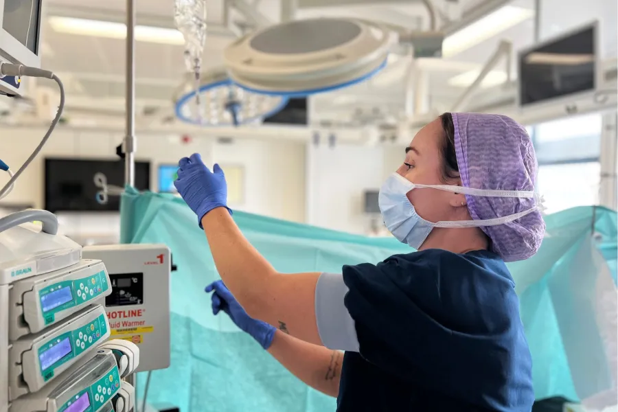 Inge, infuus controleren