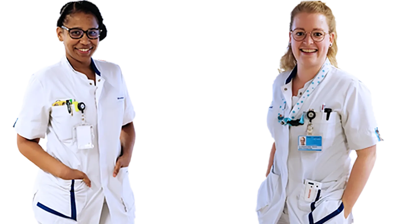 Ridiën en Angeline, obstetrieverpleegkundigen Erasmus MC Verloskunde